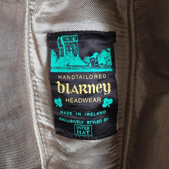 Handtailored BLARNEY Inter Hat Wool Made in Ireland Houndstooth 7 1/4 - Picture 10 of 16